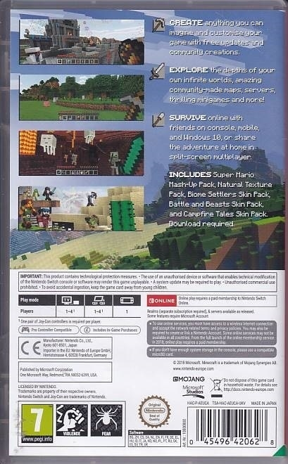 Minecraft - Nintendo Switch spil (A Grade) (Genbrug)